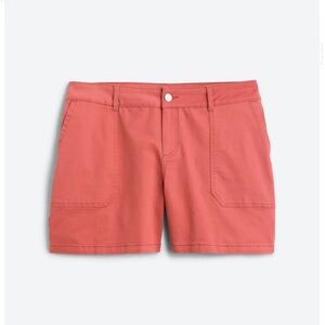 Market & Spruce High Rise Utility Short, Coral, Size 18W